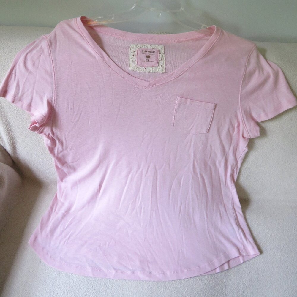 Ruff Hewn Pink V Neck Tee - NWOT